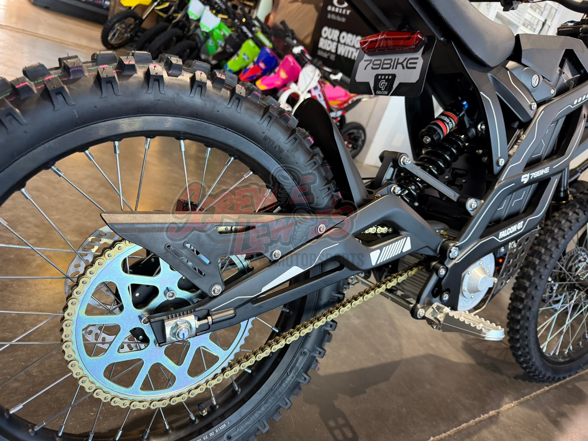 79Bike GT black rear wheel tire, and chain