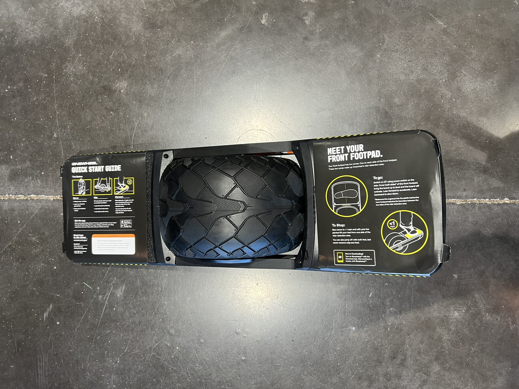 onewheel gt xl above view with specs