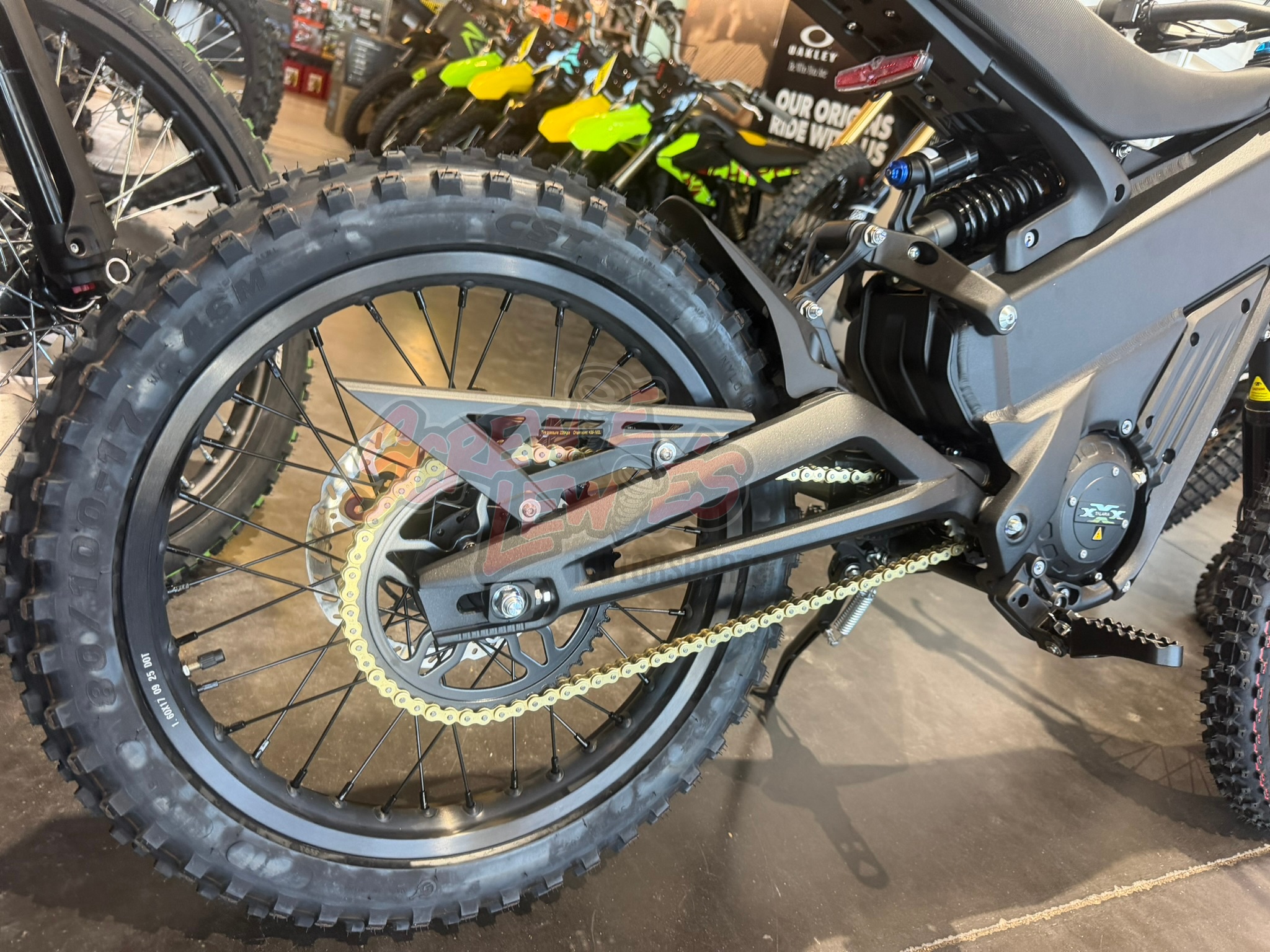 talaria xxx pro off road tires rear wheel swingarm