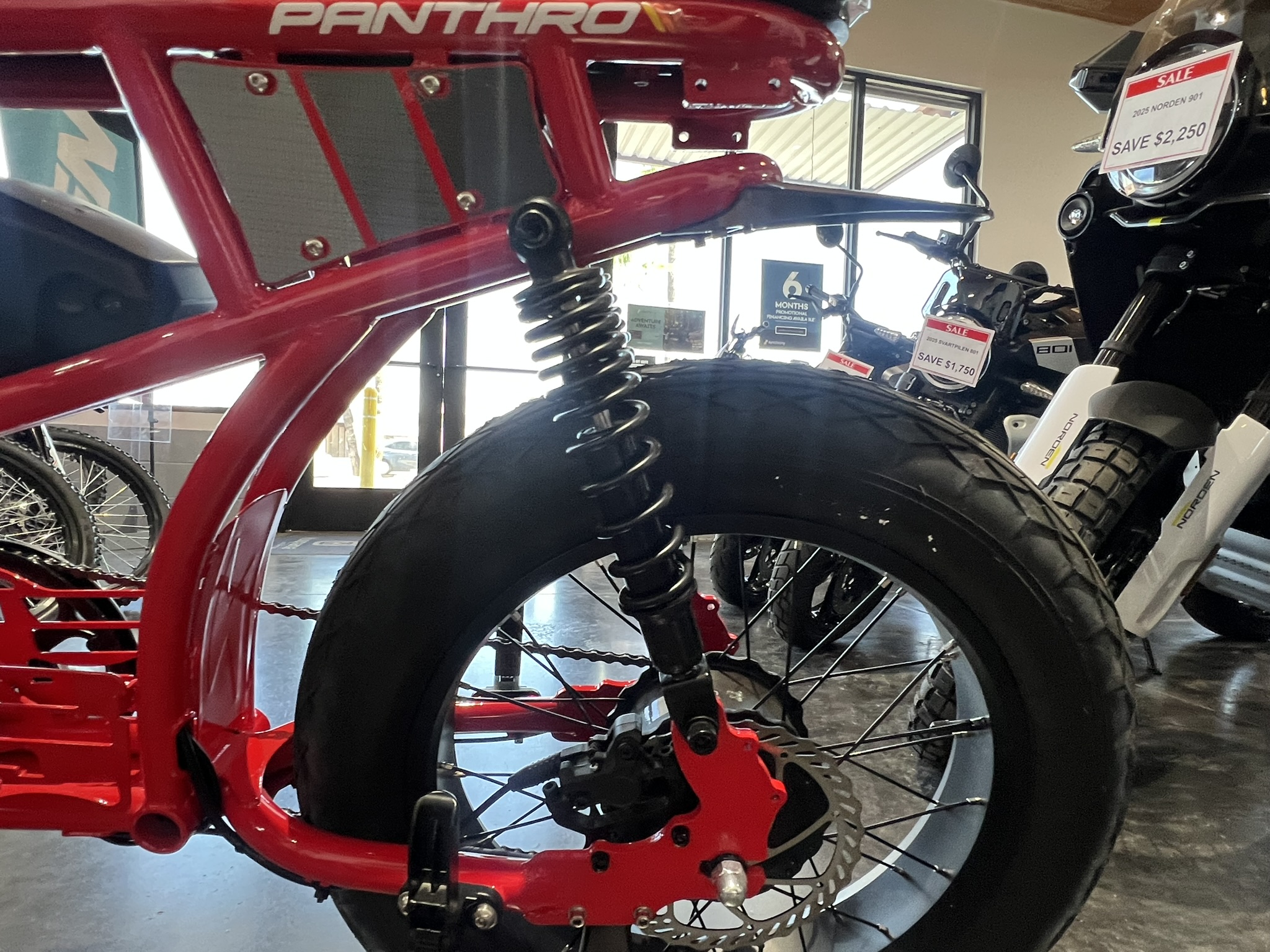 Panthro E-Bike red left side rear wheel
