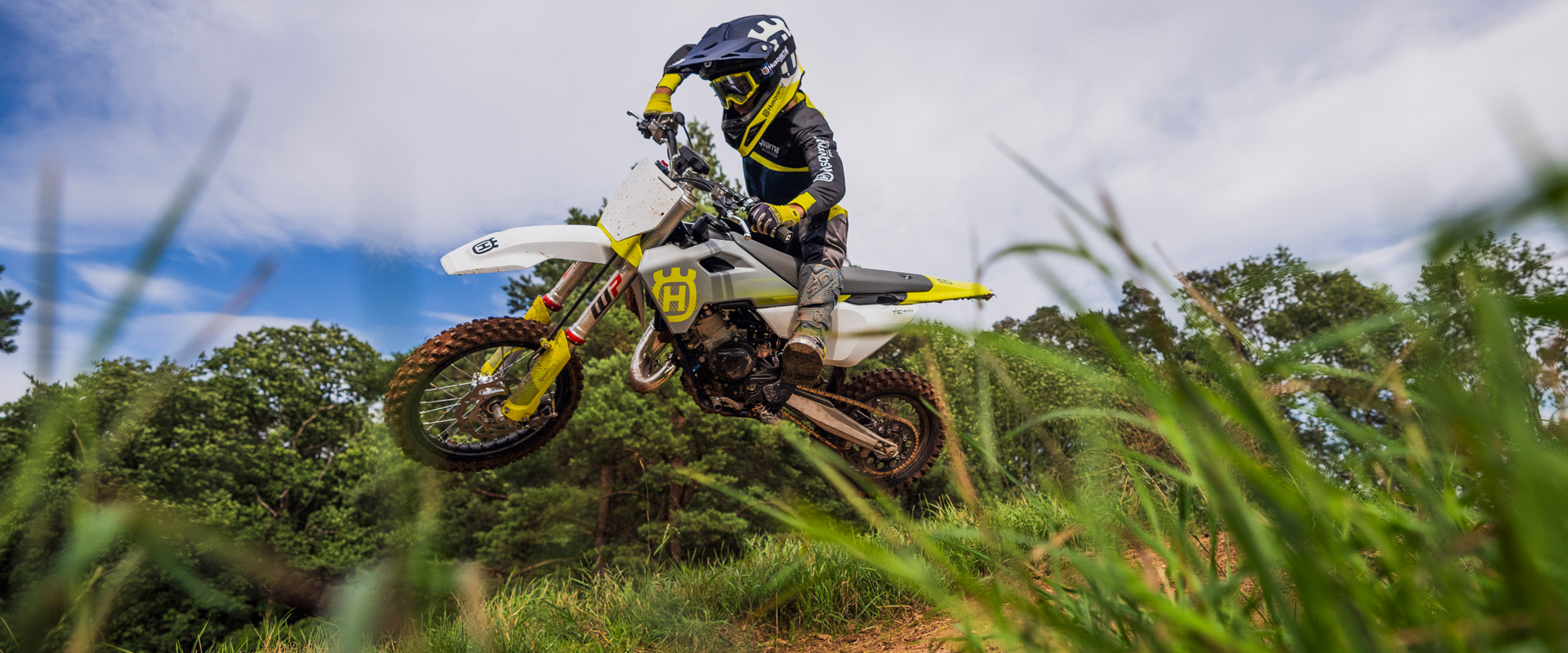 2025 Husqvarna TC 65 action mud rider.