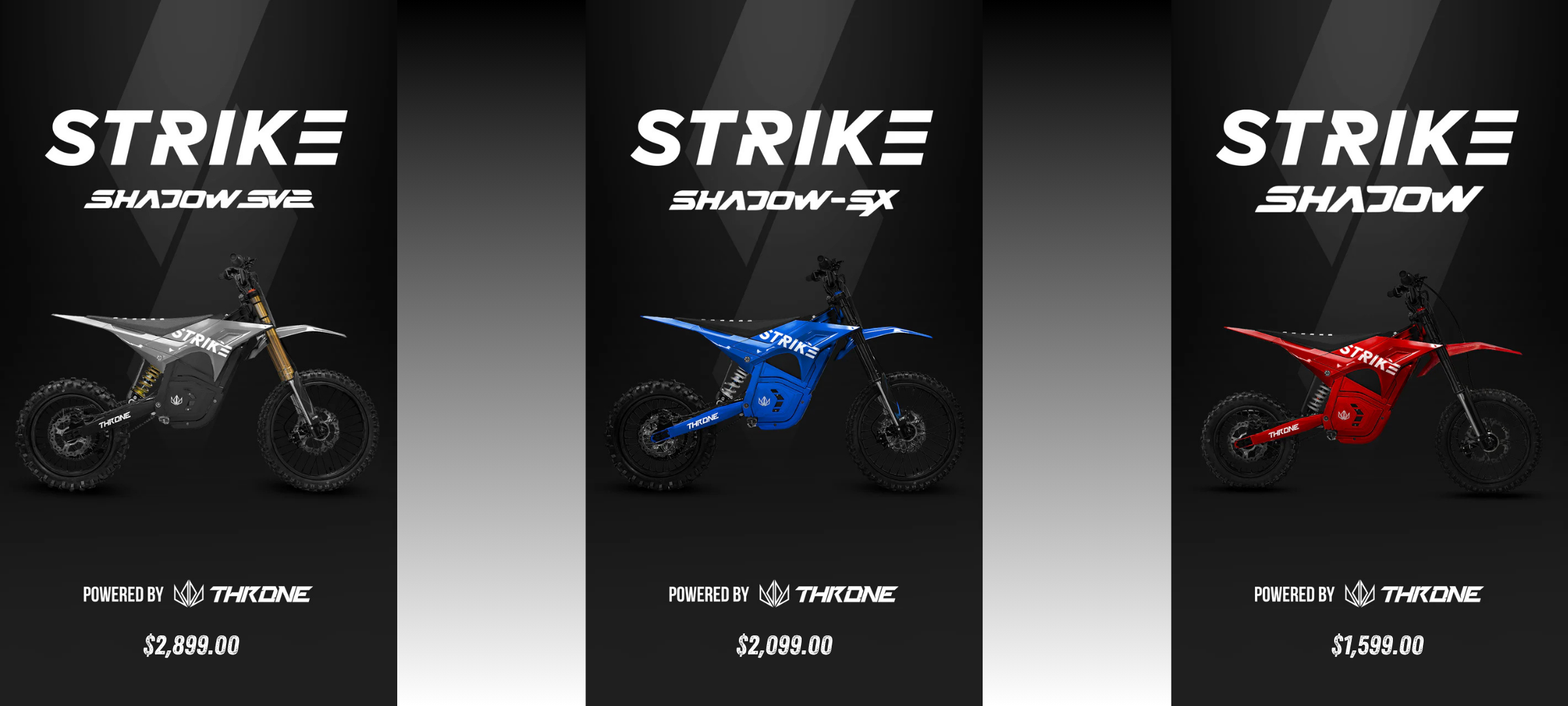 STRIKE CYCLES 72V 60V 48V ELECTRIC DIRT BIKES