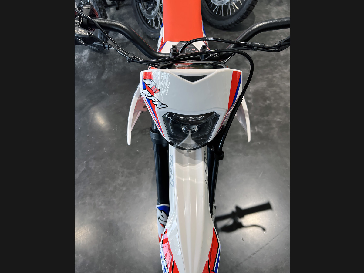 Headlight Fender White and Red RFN E-dirt Bike