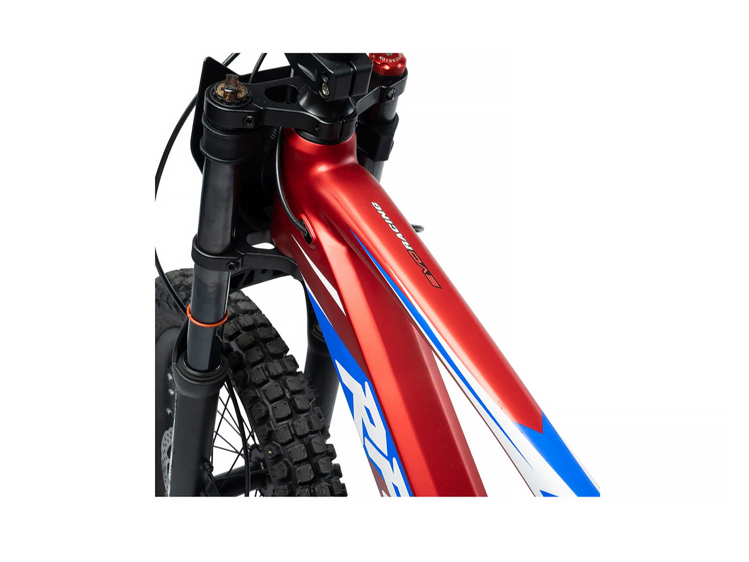 RFN E Bike for Kids view of front forks