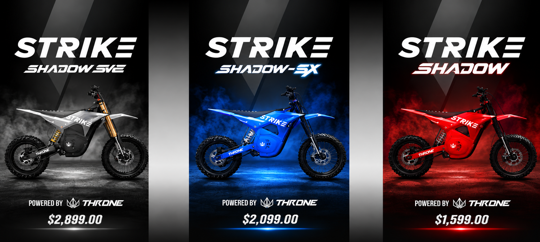 STRIKE CYCLES 72V 60V 48V ELECTRIC DIRT BIKES