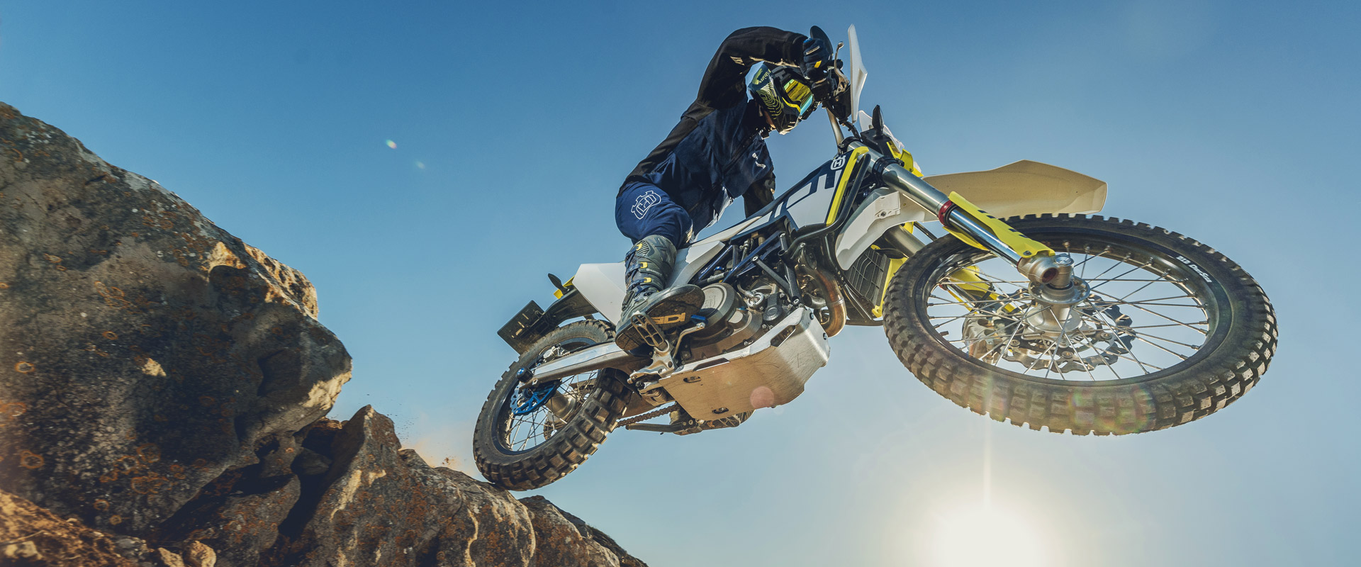 2024 Husqvarna 701 Enduro action mid-air